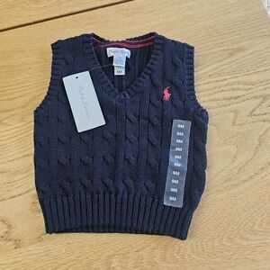 Ralph Lauren Dark Blue Knit Vest with Red Emblem